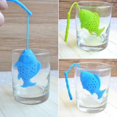 Fish Shaped Tea Infuser Reusable Silicone Tea Strainer Loose Leaf Tea Filter Perforated Tea Strainer Filter Infuser Justdolife