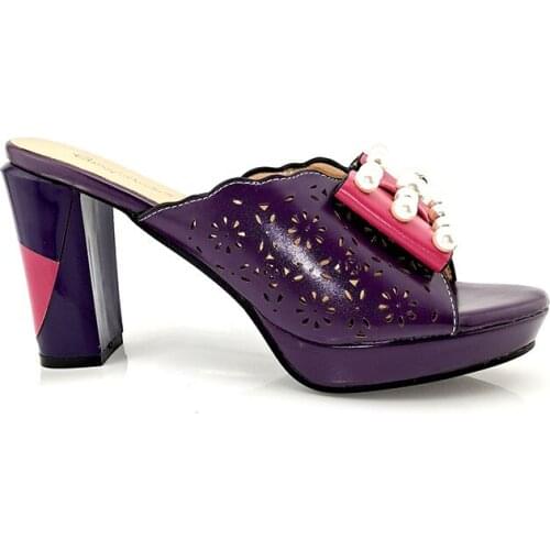 Fashionable Shoes and Bag Set African Sets Royal Pink Color Italian design Shoes with Matching Bags for Royal Wedding Party