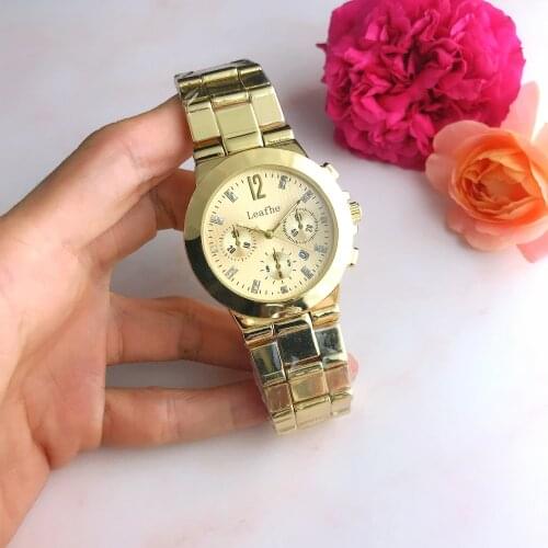 Fashion Three Eye Style Diamond Brand Watches Silver Gold Rose Stainless Steel Quartz Watch Female Clock Reloj Mujer