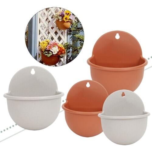 Wall Mount Plant Pot Plastic Flowerpot Basket Flower Planter Imitation Office Plant Grow Basin Baskets Home Garden Decoration
