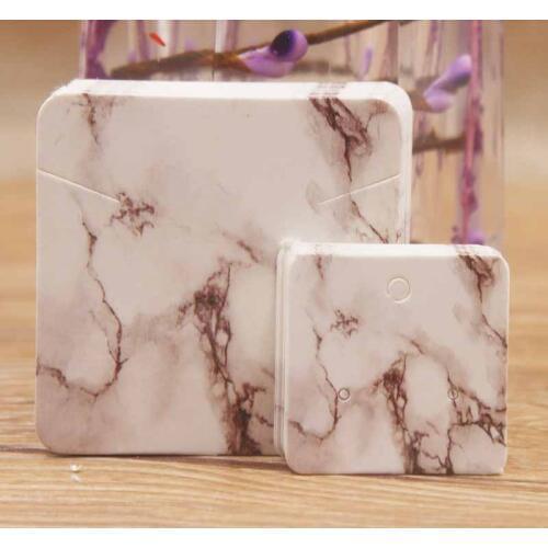 New arrival marble 5*5cm elegant jewelry necklace pendant package card50pcs+50pcs 3*3cm cute stud earring display card per lot
