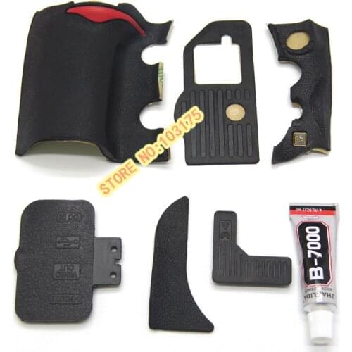 New A Unit of 6 Pieces for Nikon D700 Grip Rubber Unit USB Rubber With 3M tape + Glue