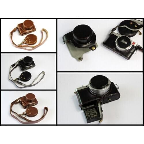 New Luxury Pu Leather Camera Case Bag Protective Body For Leica D-LUX7 With Strap Mini Pouch Opening Battery Directly
