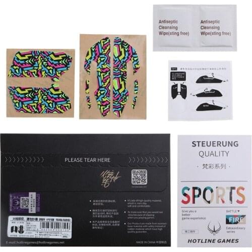 Original Hotline Games Mouse Skates Side Stickers Sweat Resistant Anti-slip Grip Tape for Razer Viper [Color-Aurora]