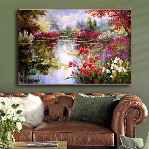 Full Square Mosaic diamond Embroidery,Claude Monet,5d Diy Diamond Painting "Water Lilies"Cross Stitch Needlework rhinestones art