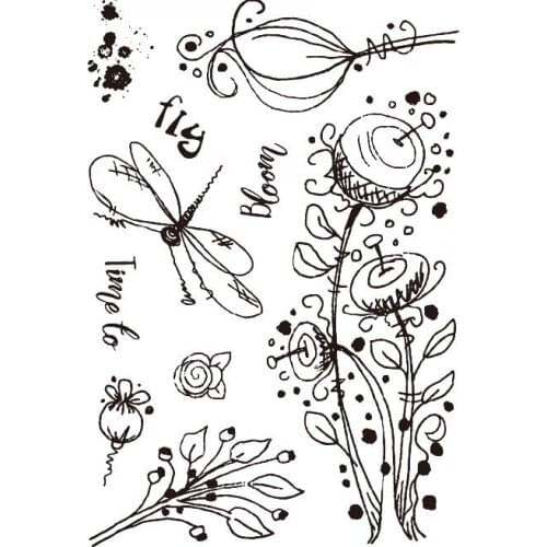 Cartoon Flower Transparent Clear Silicone Stamp/Seal for DIY scrapbooking/photo album Decorative clear stamp ST0321
