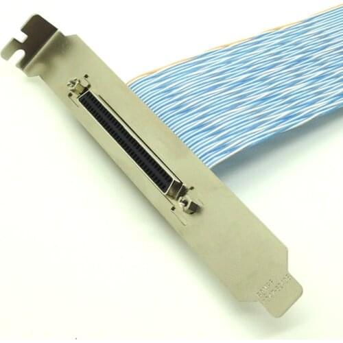 SCSI 68Pin Female to Male Adapter Flexible Cable with Baffle Bracket Screws 68cm