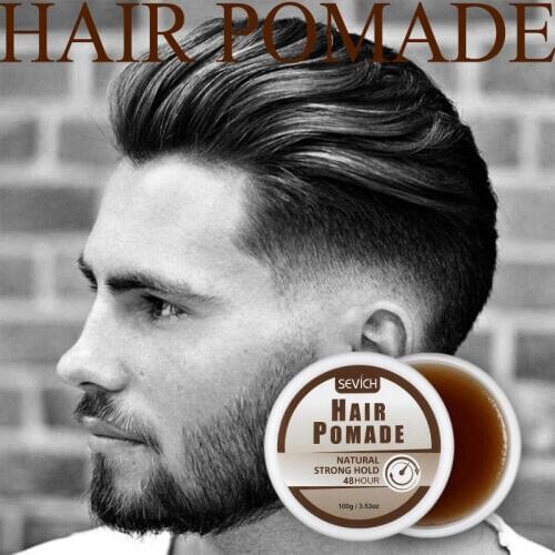 Sevich 48 hours Strong Hold Mens Hair Pomade Smooth Hair Cream Gel Hemp Pomade Salon Hair Style Make Nature Long-Lasting 100g