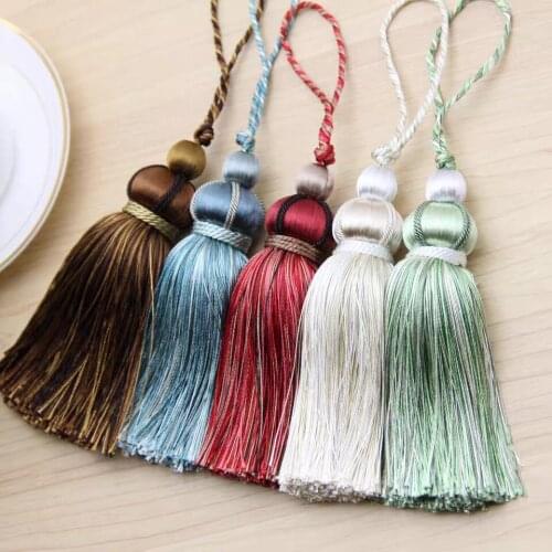 6PCS/10cm lanyard Silk Tassel Sewing Curtain Simple Big Tassel Accessories Key Tassel Pendant For Fabric Home Decoration