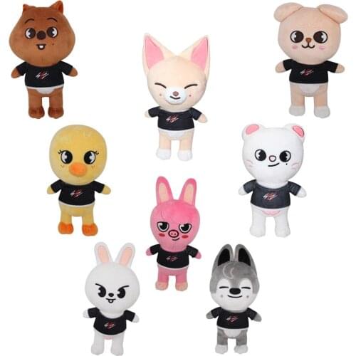 Skzoo Plush Toys Stray Kids 20cm Cartoon Stuffed Animal Plushies Doll Bbokari Leebit Wolf Chan Puppym Kids Adults Fans Gift