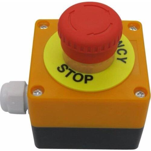 TWTADE/Red Lamp Self Locking Emergency Stop Mushroom Switch Push Button Station 660V 10A Stop Switch box