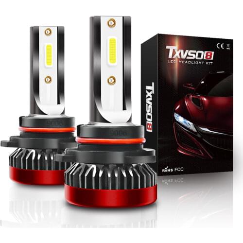 TXVSO8 9006 HB4 H4 LED Headlight Bulb 12V 80W Car Lights 6000K White Diode Lamps COB Headlights 8000LM for Car Motorcycle Truck