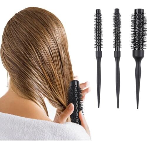 Wavy Curly Hair Brush Natural Fluffy Roll Brush Round Hair Combs Salon Hairdressing Styling Curler Comb for Wet Curly Hair Women