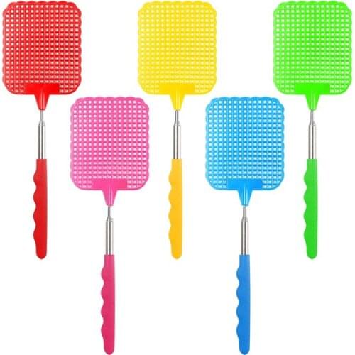 26-73cm Retractable Fly Swatter Plastic Telescopic Extendable Fly Swatter Prevent Pest Mosquito Tool flySwatter Fly drop ship