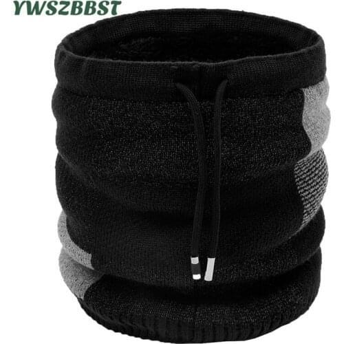 High Quality Winter Men Hat Warm Plus Velvet Knitted Head Cap Ear protection With rope Hat Scarf dual purpose