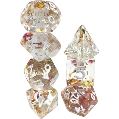 X5QF 7pcs/set D20 Polyhedral DND Dice 20 Sided Dices Table Board Role Playing Game for Bar Pub Club Party