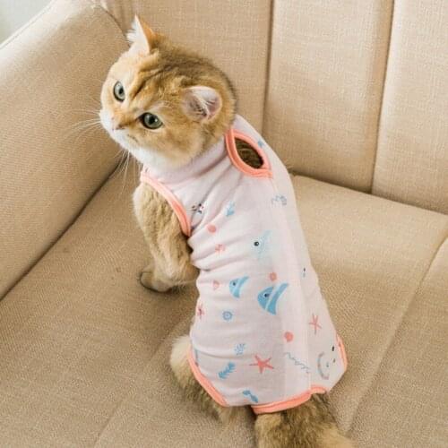 Pet Cat Clothes Breathable Jumpsuits Clothing Recovery Anti Licking Wounds Suits Pet Wound Anti-mite Kitty Cat Clothes A