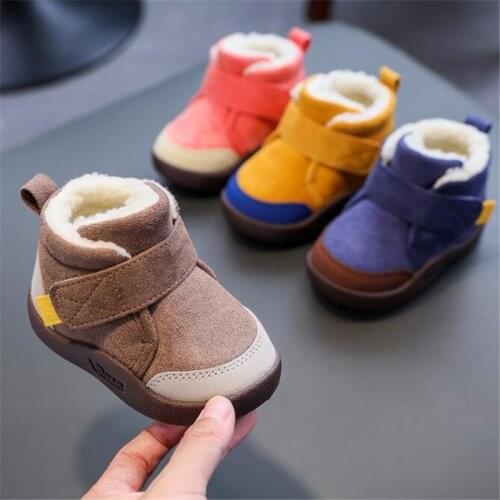2019 Winter Baby Girls Boys Boots Infant Toddler Snow Boots Warm Plush Outdoor Boots Soft Bottom Non-slip Kids Cotton Shoes