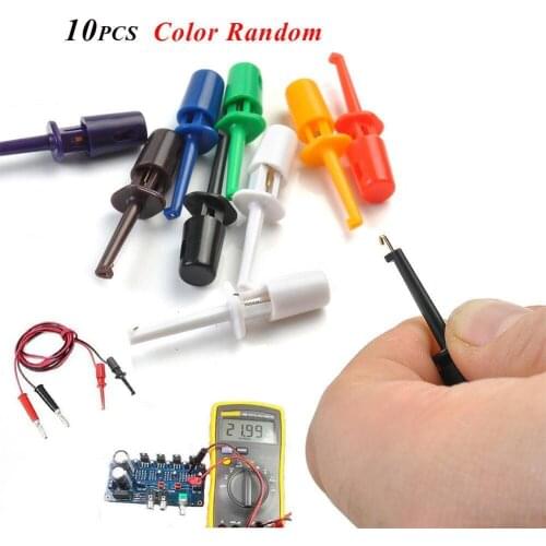 10 Pcs Mini Single Test Hook Clip Test Probe For Electronic Size Grabber Testing Large Test Crocodile Ic Hook Round Clip X7O0