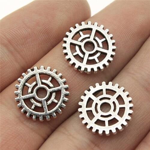10Pcs 14*14mm Antique Bronze/Silver Plated Toothed Gear Charms For DIY Jewelry Making Pendants Accessories Handcraft Wholesale