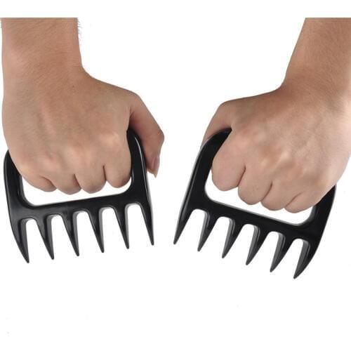 2pcs/lot Bear Claws Barbecue Fork Manual Pull Meat Shred Pork Clamp Roasting Fork Kitchen BBQ Tools Handler Forks
