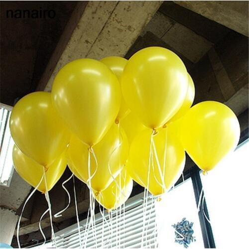 20pcs 10inch Yellow Latex Balloons Air Balls Inflatable Wedding Party Decoration Birthday Kid Party Float Balloons Classic Toys