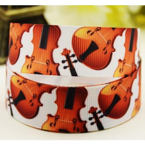 22mm 25mm 38mm 75mm Musical Instruments Cartoon printed Grosgrain Ribbon party decoration 10 Yards X-03322