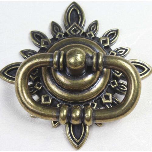 68mm Vintage shaky drop rings furniture knobs bronze drawer cabinet pull knob antique brass dresser cupboard door handles knobs