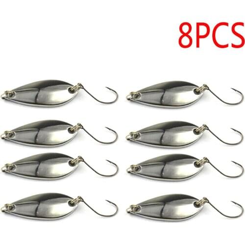 8pcs Set Spoonbait Spinners Spoon Bobbin Hard Fake Artificial Bait For Fishing Tackle/Lures Crankbait Trout Bass Fish Carp Lure