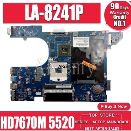 Akemy QCL00 LA-8241P motherboard CN-06D5DG 06D5DG 6D5DG For DELL Inspiron 15R 5520 7520 laptop motherboard HD7670M For DELL 5520