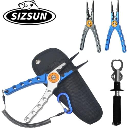 Aluminum Fishing Pliers Scissors Multifunctional Lip Gripper Lures Line Cutter Hook Remover Split Ring for Ocean Saltwater