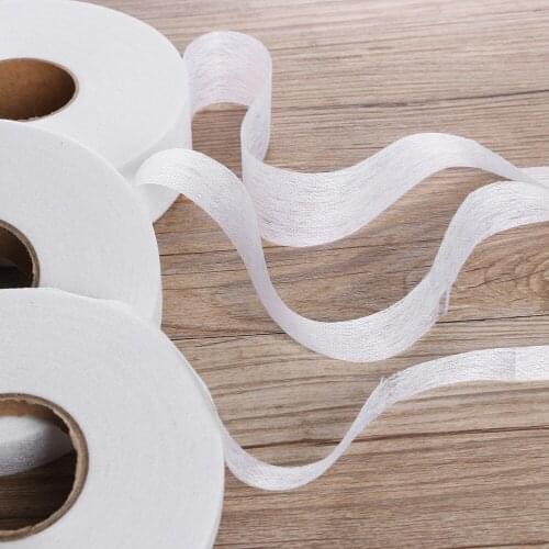 100/50M Black &White Wonder Web Iron On Hemming Fabric Tape Double faced Adhesive Roll Clothes Sewing Turn up Hem DIY Art Crafts