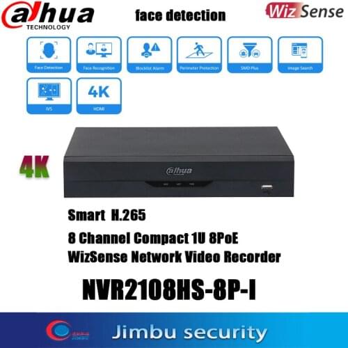 Dahua Original AI NVR NVR2108HS-8P-I 8POE 8CH H.265 video recorder 12MP Resolution 4K P2P multi-language