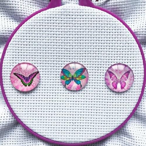 Butterfly Needle Minder Glass Needle Keeper to keep track of your needle Cross Stitch Accessories