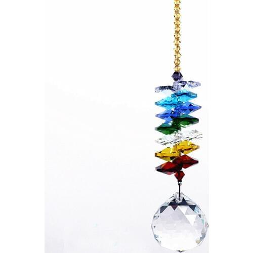 DIY Crystal Ball Ornament Colorful Crystal Chandelier Pendant Hanging Nice Suncatcher Parts Wedding Home Window Decoration