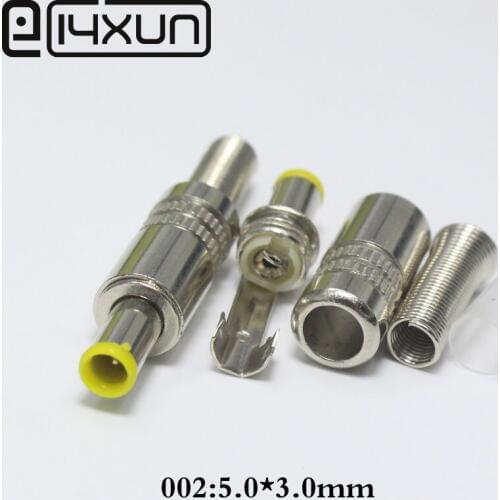 EClyxun 10Pcs Metal 5.0x3.0mm 5.0*3.0mm DC Power Male Jack Plug Connector with Pin