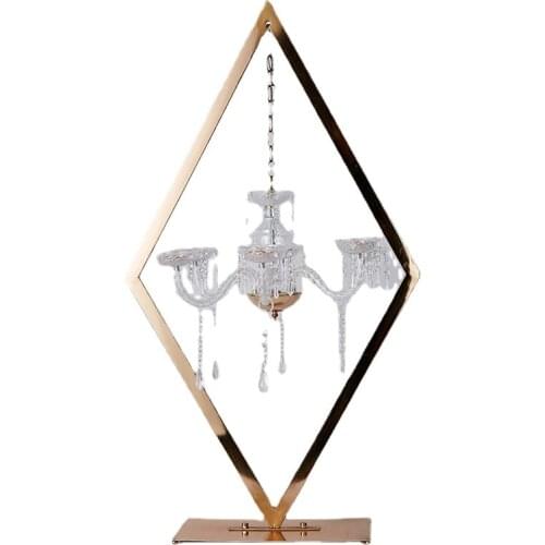 Electroplating Gold Diamond Candlestick Frame Wedding Candle Holders Center Decoration