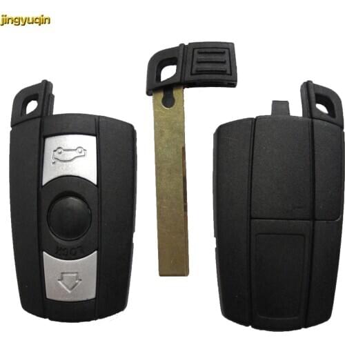 Jingyuqin Remote 3 Buttons Smart Car Key Shell Case Cover Replacement Styling for BMW E90 E60 E91 E92 Key Fob 1 3 5 6 7 Series