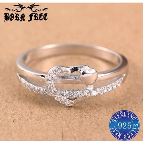 Ring silver 925 finger ring love heart lot couple rings fine jewelry simple anillo plata 925 mujer fashion woman ring luxury diy