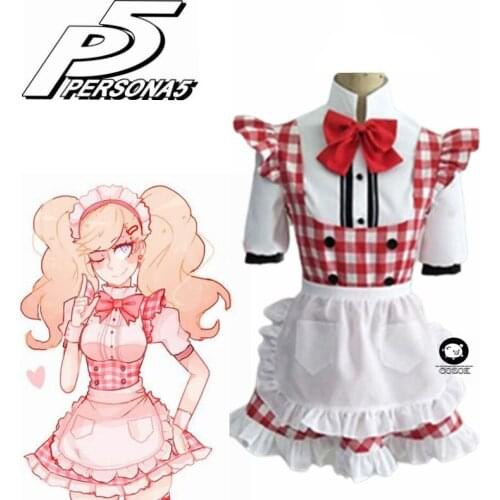 Persona 5 Anne Takamaki maid Cosplay Panther Costume Custom made Dress Maids Uniform Set cosplay Costume Any Size