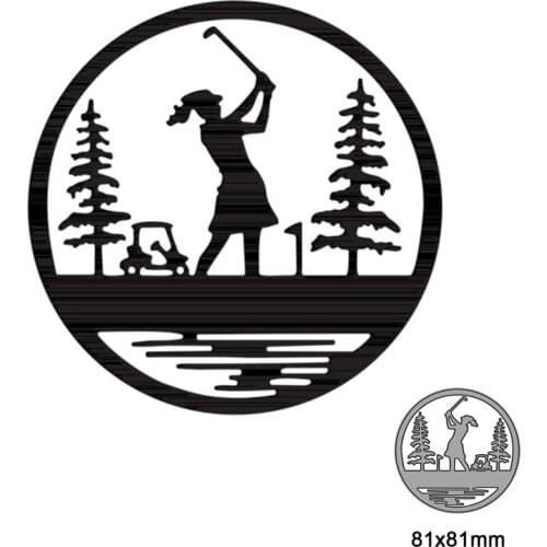 Metal Cutting Dies Cut Die Happy Golfer Round Frame for DIY Scrapbooking Decorative and Card Making Embossing Craft 2021New