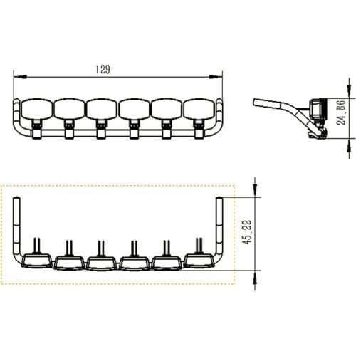 RC Metal Car Roof Spotlight LED Light DIY Modification Part for 1/14 1/14 Tamiya TGX26.540 MAN RC Tractor Truck