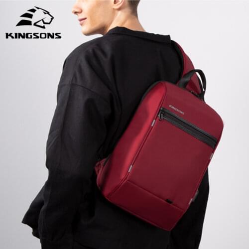 Kingsons 13'' Chest Bag Black Single Shoulder Bags With USB Charging Waterproof Nylon Crossbody Bags Messenger Bags Hot-selling