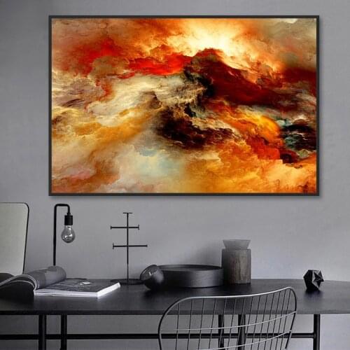 Large Size Wall Art Print Poster Cloud Abstract Colorful Landscape Photo Living Room Modern Cuadros Canvas Art High Quality