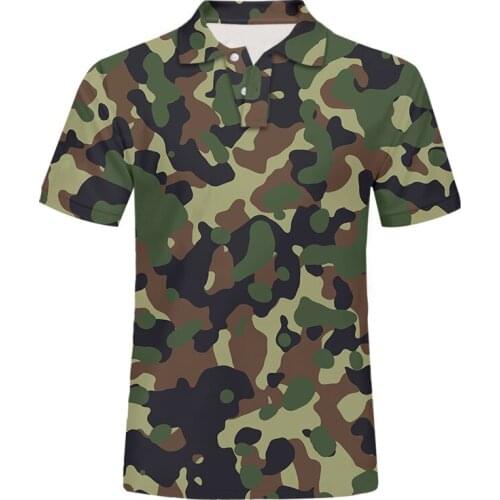 IFPD New Outdoor 3D Polo Shirt Male Camouflage Print Short-sleeved Sports Military T-shirt Camo Polo Men Fun Shirts Dropshipping