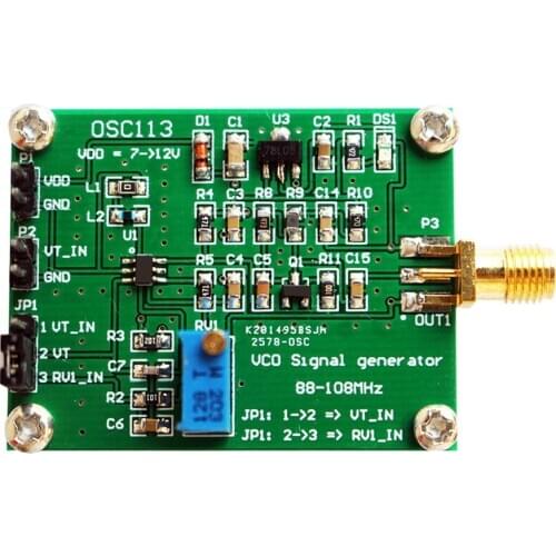 New Adjustable 88-108MHz VCO Signal Generator Module FM Transmitter OSC113 Frequency Modulation Simulator