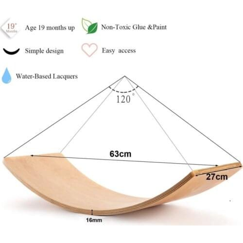 Yoga Exercise Platform Balance Board 63x27cm Sports Balance Board Flex For Plywood Child Teenage