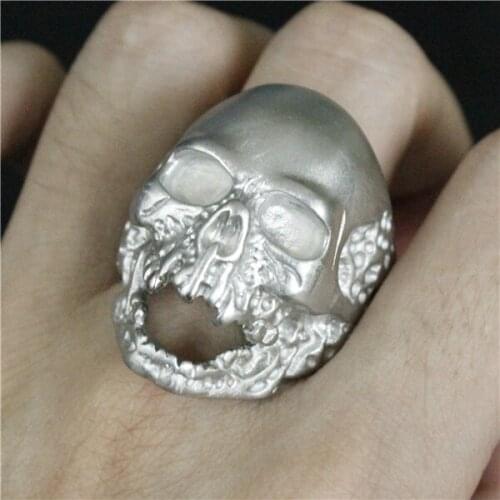 Size 7 to 15 Cool Dull Polishing Fashion Big Skull Ring 316L Stainless Steel Steel Soul Cool Mens Women Biker Skull Ring