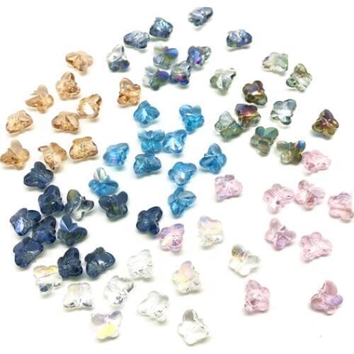 30pcs/lot Colorful Crystal Butterfly Beads for Jewelry Making Jewelry Diy Beads Foe Making Bracelets Jewelry Accessories