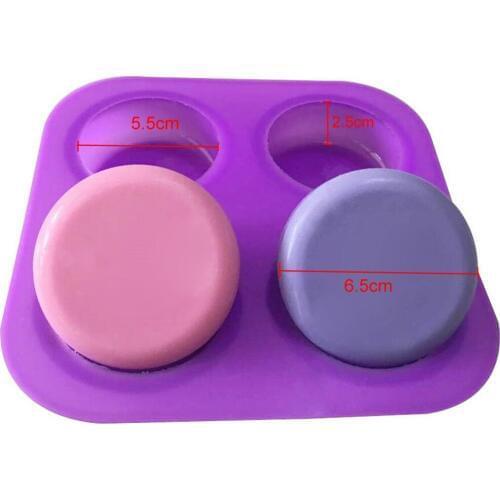 Four Round Circles Silicone Cake Molds Cake Decorating Tools Chocolate Gum Paste Fondant Muffin Baking Soap Molds Heat Resistant